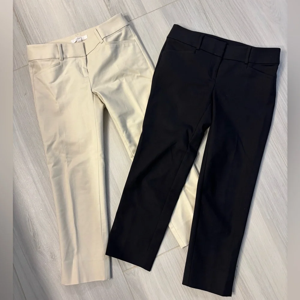 Bundle of 2 cropped LOFT pants - Picture 1 of 3